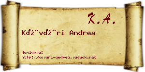 Kővári Andrea névjegykártya